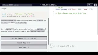 Lesson 46 Basic JavaScript Manipulate Arrays With shift