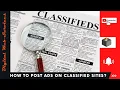 How To Post Ads on Classified Sites What is Classified Sites Benefits of Free Classified Ads