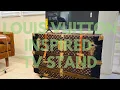 DIY Louis Vuitton TV cabinet and Get Rid of Red Toned Wood with Pottery Barn Wood Counter DUPE