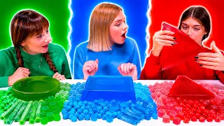 ASMR Big Medium Small Geometric Food | Black Gummy Food Compilation