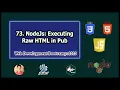 Backend Tutorial Using raw HTML in Pug template engine Web Development Tutorials