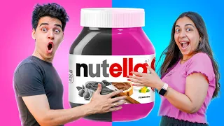 تحدي الوردي ضد الاسود تحدي اكل صريخ ضحك 