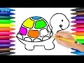 How to Draw Colorful Turtle Coloring Pages for Children