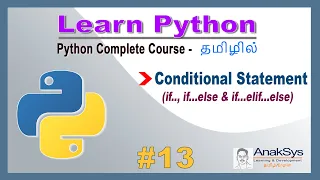 Python - Conditional Statement in Tamil If elif else Condition Learn Python in Tamil