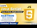 Java Script Tutorial 10 Area of Circle Simple interest HARTRON SKILL CENTRE FATEHABAD