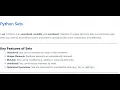 Python Set - unordered mutable and unindexed collection of unique elements