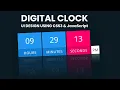 Digital Clock UI Design Using CSS3 Vanilla Javascript HTML