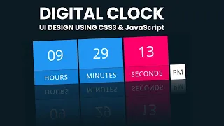 Digital Clock UI Design Using CSS3 Vanilla Javascript HTML