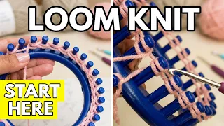 EASY HOW TO LOOM KNIT Step by Step Loom Knitting for Beginners Loomahat