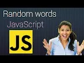 Generating random words from array in JavaScript JavaScript tutorial