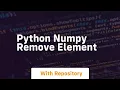 python numpy remove element