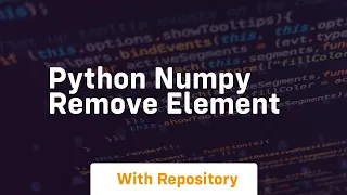 python numpy remove element