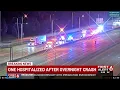 One hospitalized after crash on I-80 in Omaha
