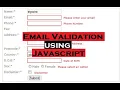 Email registeration form with validation using javascript