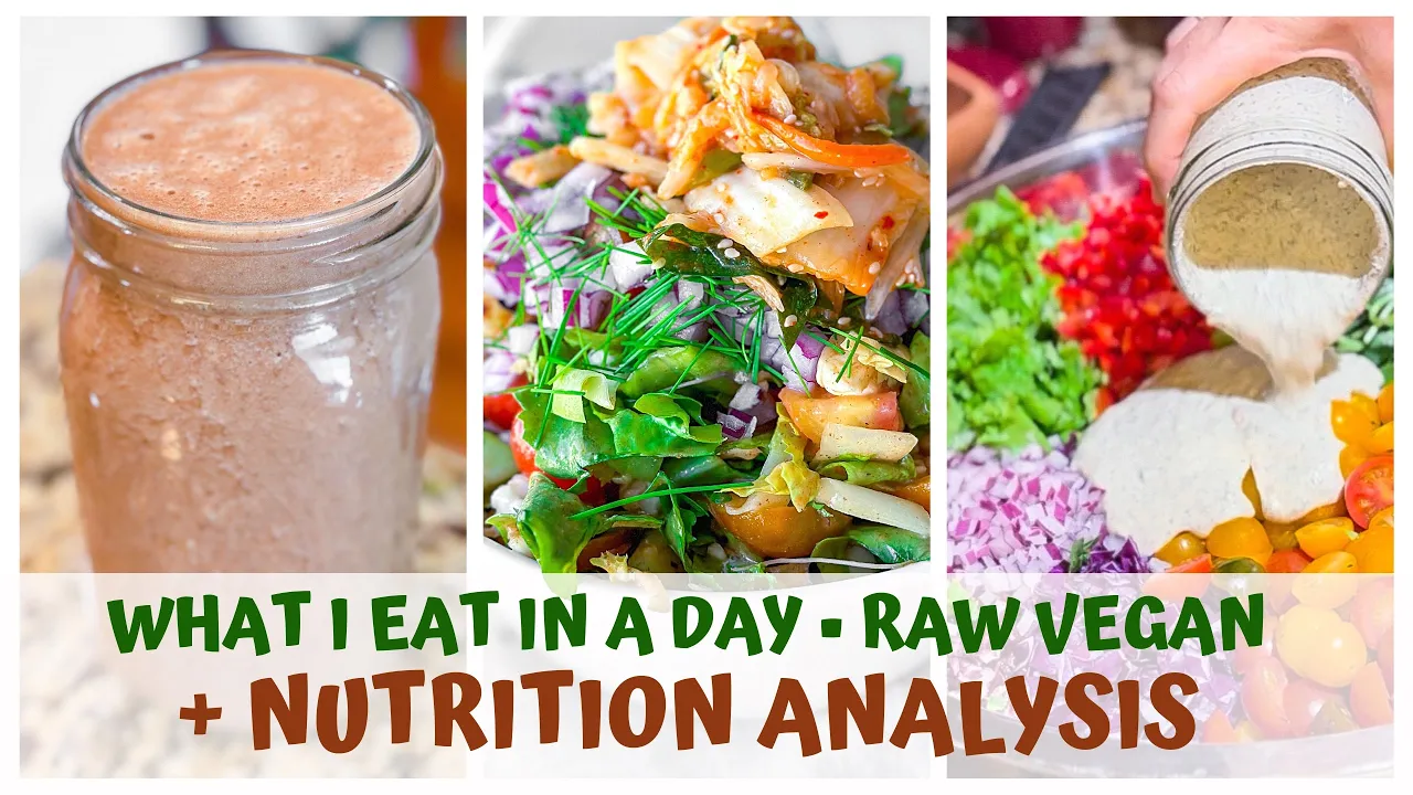 WHAT I EAT IN A DAY  RAW FOOD VEGAN + NUTRITION ANALYSIS