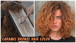 Stardust Foil Placement - Caramel Bronze Hair Color       