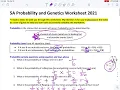 Probability and Genetics Worksheet 1