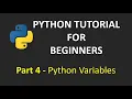 Python Tutorial for Beginners Part 4 Python Variables