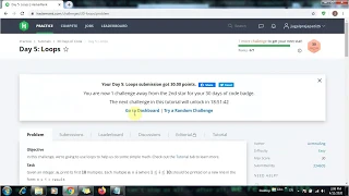 Day 5 - Loops 30 days of code Python 3 HackerRank