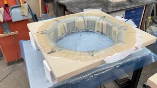 11 September 2022. Laminating the inside of the hatch coamings.