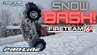 Arrma Fireteam 6s BLX 1/7 On Proline Paddle Tires (A Real Epic Snow Bash)