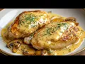 The most tender chicken in creamy mushroom sauce is a delight in every spoonful