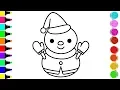SNOWMAN Drawing And Coloring For KIDS SNOWMAN Coloring s KIDS Learn Color