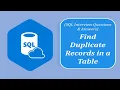 SQL Interview Question and Answers Find Duplicate Records in Table Group By and Having Clause