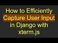 How to Efficiently Capture User Input in Django with xterm js