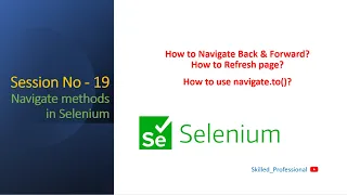 Session-19 Navigation Methods in Selenium WebDriver To Refresh Back and Forward