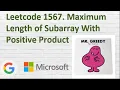 Leetcode 1567 Maximum Length of Subarray With Positive Product