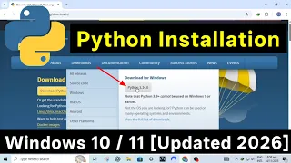 How to Install Python On Windows 10 11 Latest Version 2026 Python Install Karne Ka Tarika