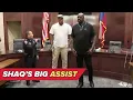 Shaquille O Neal lends a hand to aspiring tallest cop in Texas