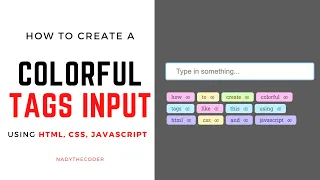 How to create Tags input using HTML CSS and JavaScript - 2022