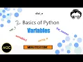 Variables in PYTHON Python tutorials Chapter 2 minutestocode