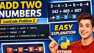 Add Two Numbers LeetCode 2 Easy Python Explanation for Beginners
