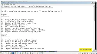 Selective Export Using Sql Query - Oracle Datapump Series