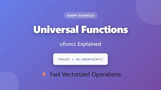 NumPy Universal Functions ufuncs Explained - Fast Vectorized Operations Tutorial