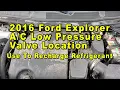 2016 Ford Explorer Low Pressure Valve Port Location - Use To Recharge HVAC Refrigerant Freon