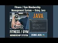 Fitness Gym Membership Management System - Using Java java project for beginners