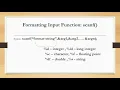 Formatting Input and Output Functions - TAMIL