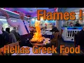 Legendary Greek Food in Tarpon Springs FL Inside Hella s Restaurant - Flaming Cheese SAGANAKI
