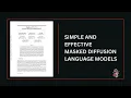 Simple and Effective Masked Diffusion Language Models Reading