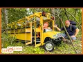 Download Lagu Camping in kids school bus, lost in woods, and rescued by kids helicopter. Educational | Kid Crew