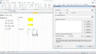 Excel Solver to solve Linear Programming Problems