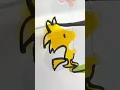How to draw Snoopy and Woodstock Peanuts in one single line Simple outline art Relaxing art