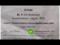 2019 Mdu BCA 6th Sem Object Technologies Programming Using Java Question Paper
