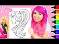 Coloring Barbie GIANT Coloring Page Ohuhu Paint Markers