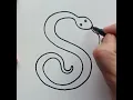SNAKE DRAWING WITH LETTER S