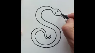 SNAKE DRAWING WITH LETTER S